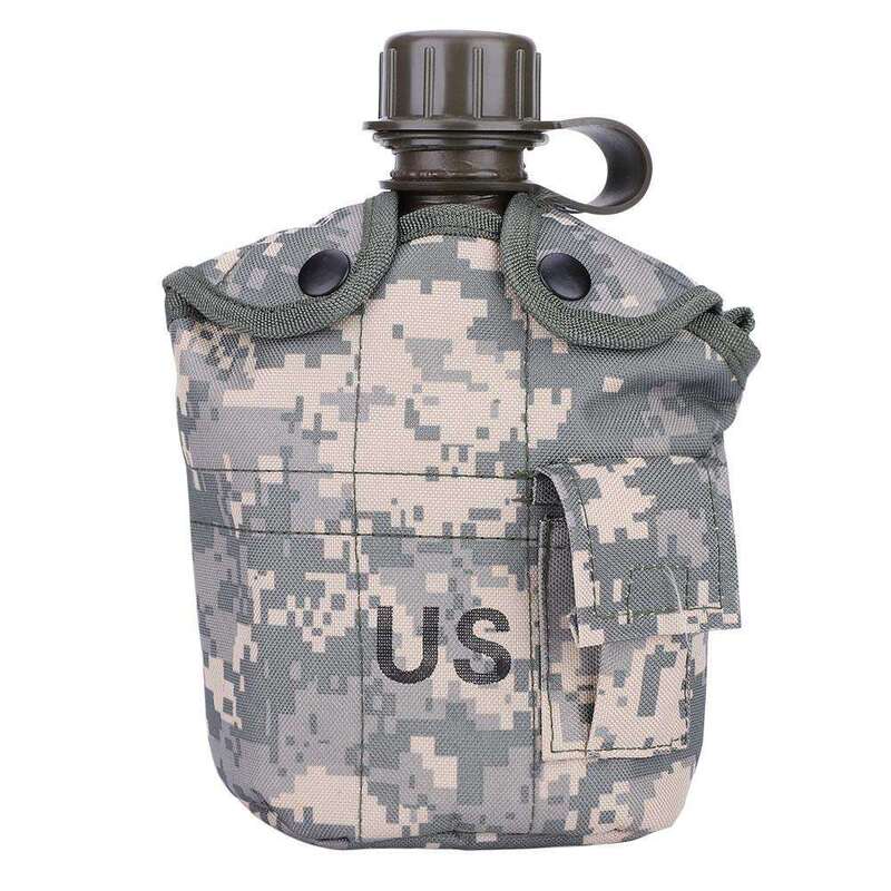 Size Stainless Steel Plastic Outdoor Camping Camouflage Military Canteen